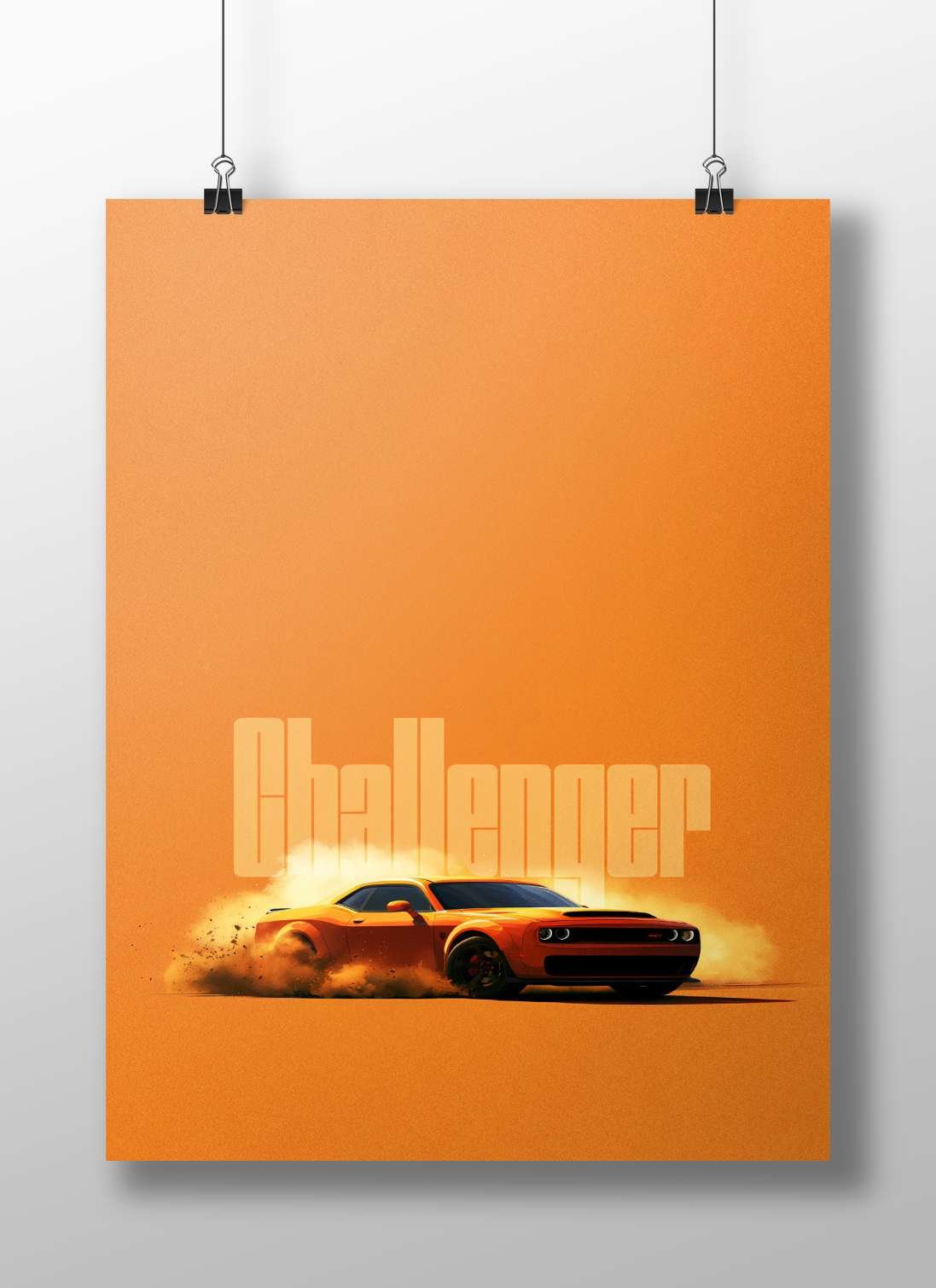 Dodge Challenger Main Subject: Dodge Challenger Matte BoizzBoard rigid print — Cars wall art India | PosterBoizz