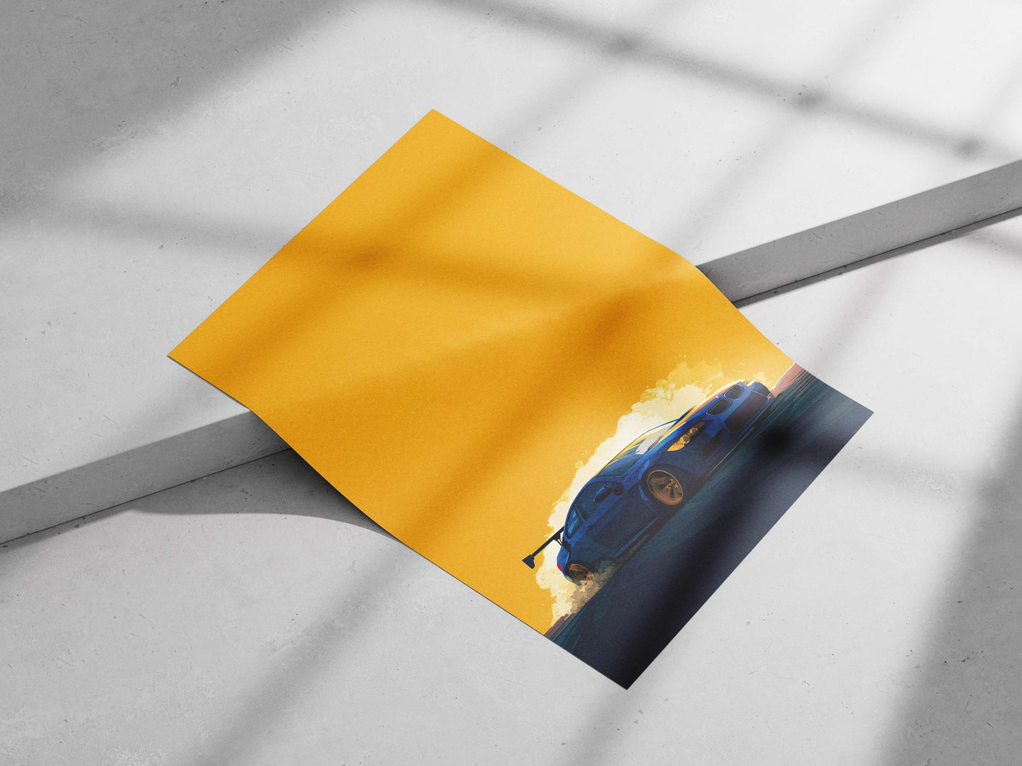 Blue BMW M3 Main Subject: Blue BMW M3 Matte poster print — Cars wall art India | PosterBoizz