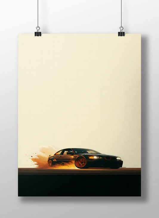 BMW M3 (E46 generation) Main Subject: BMW M3 (E46 generation) Matte BoizzBoard rigid print — Cars wall art India |