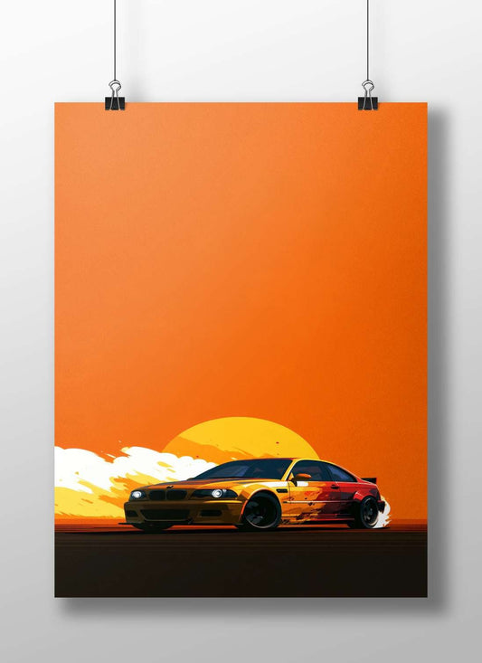 BMW M3 Main Subject: BMW M3 Matte BoizzBoard rigid print — Cars wall art India | PosterBoizz