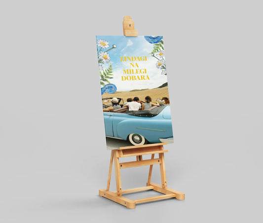 "ZNMD Poster – Zindagi Na Milegi Dobara Aesthetic Travel Collage | Bollywood Movie Wall Art"